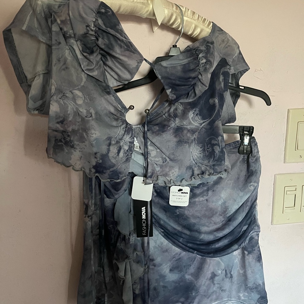 Fashion nova Elegant Blue Tie-Dye Dress
